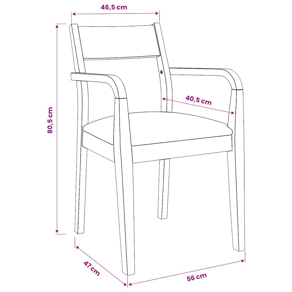 Esszimmerstühle mit Kissen 2 Stk. Braun Massivholz Gummibaum