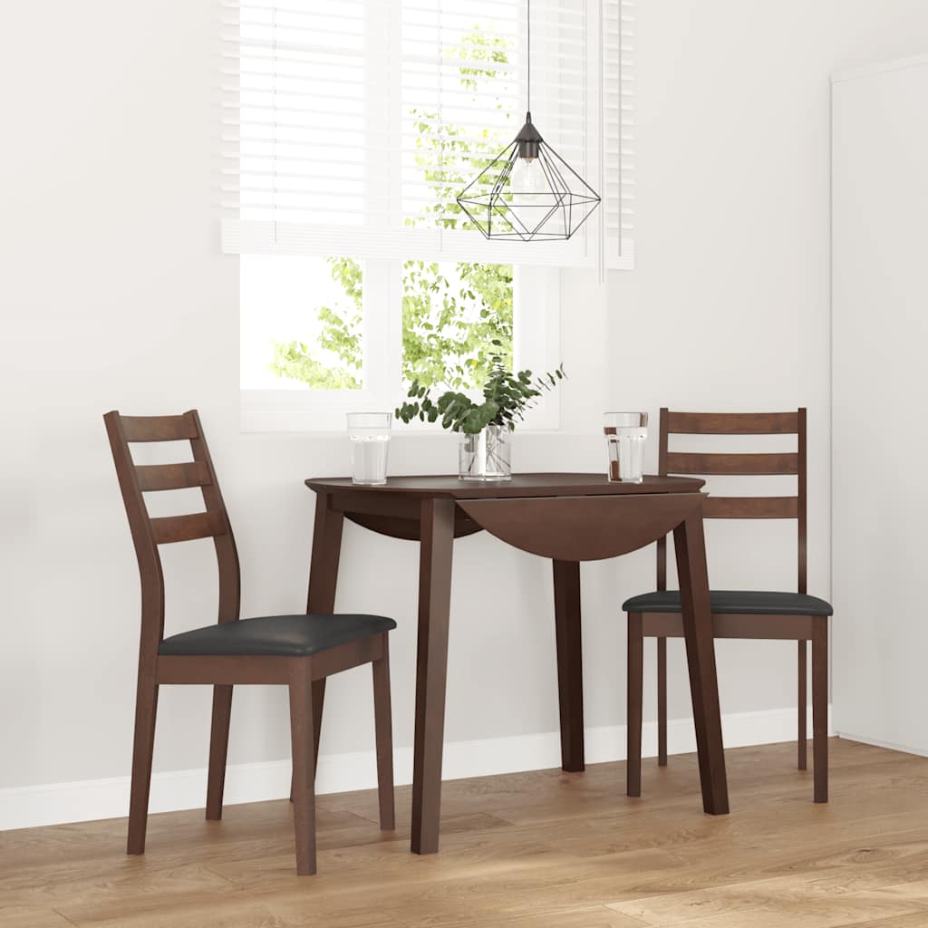 Esszimmerstühle mit Kissen 2 Stk. Braun Massivholz Gummibaum
