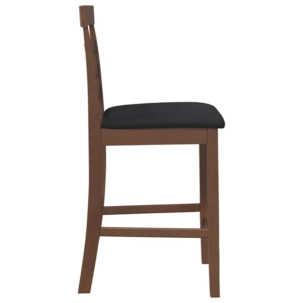 Barhocker mit Kissen 2 Stk. Braun Massivholz Gummibaum