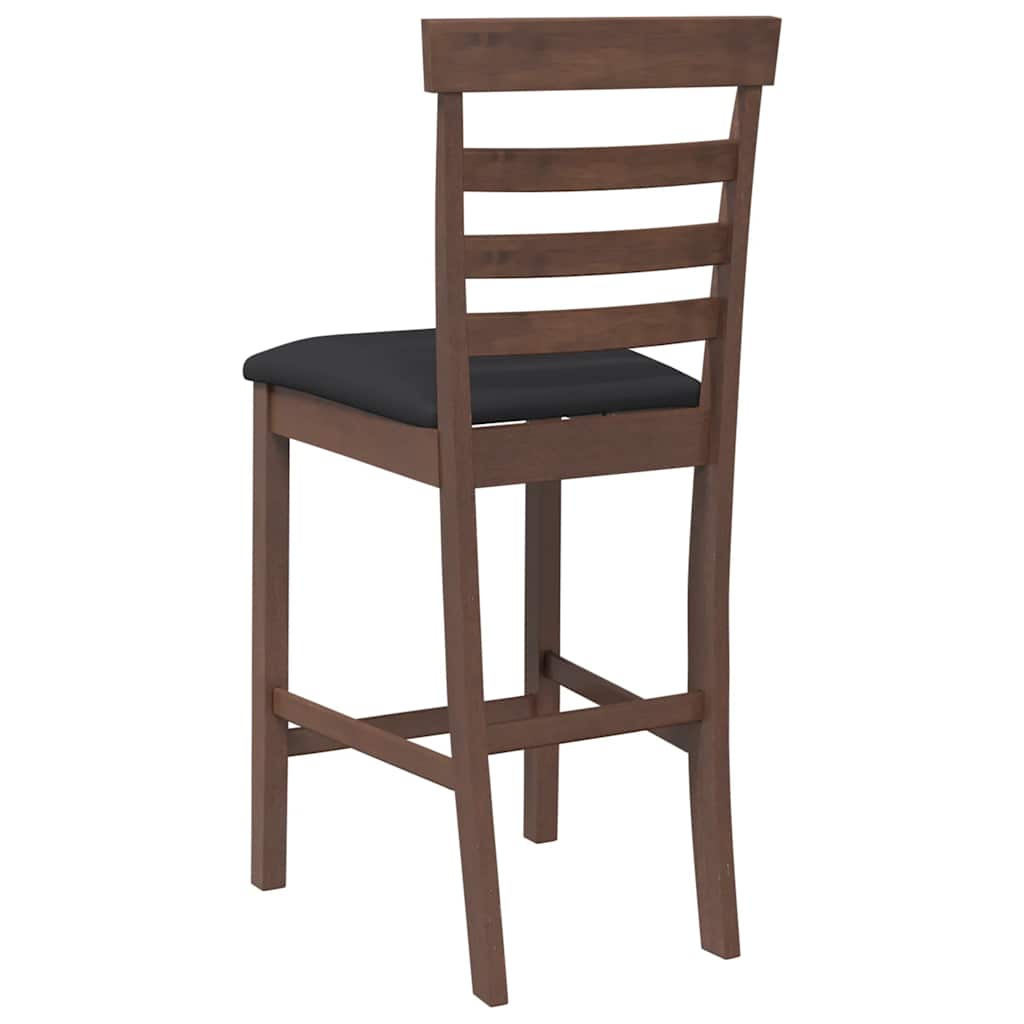 Barhocker mit Kissen 2 Stk. Braun Massivholz Gummibaum