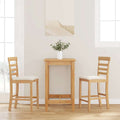 Barhocker mit Kissen 2 Stk. Natur Massivholz Gummibaum