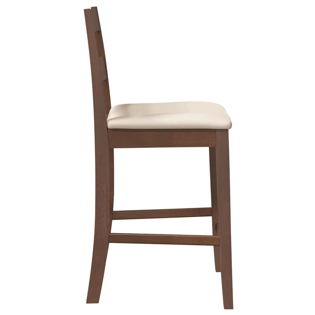 Barhocker mit Kissen 2 Stk. Braun Massivholz Gummibaum