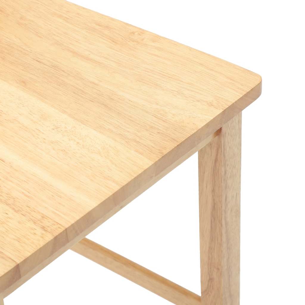 Barhocker 2 Stk. Natur Massivholz Gummibaum