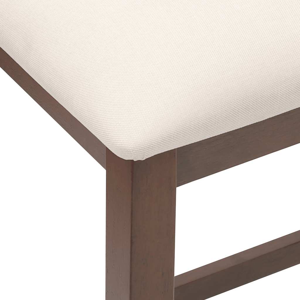 Barstühle mit Kissen 2 Stk. Braun Massivholz Gummibaum