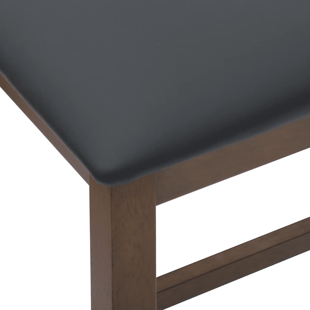 Barstühle mit Kissen 2 Stk. Braun Massivholz Gummibaum