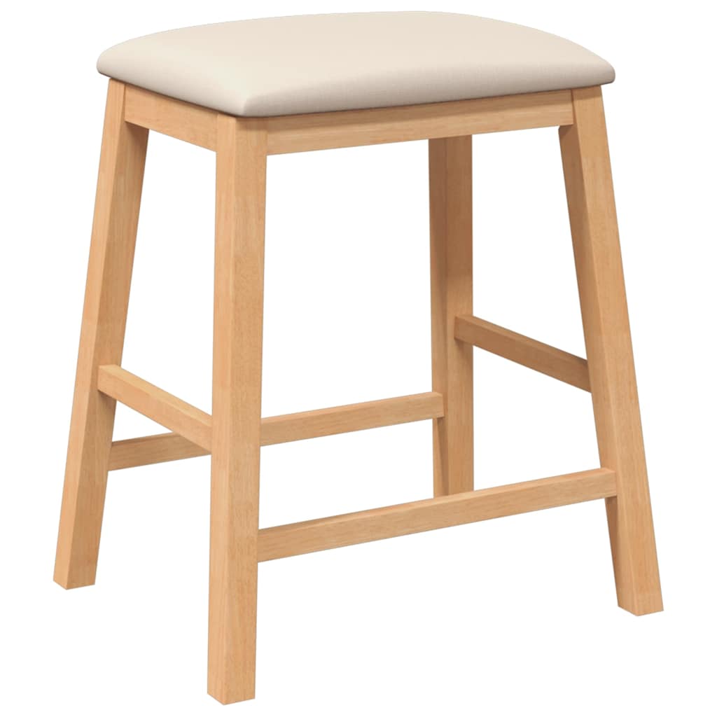 Barstühle mit Kissen 2 Stk. Massivholz Gummibaum