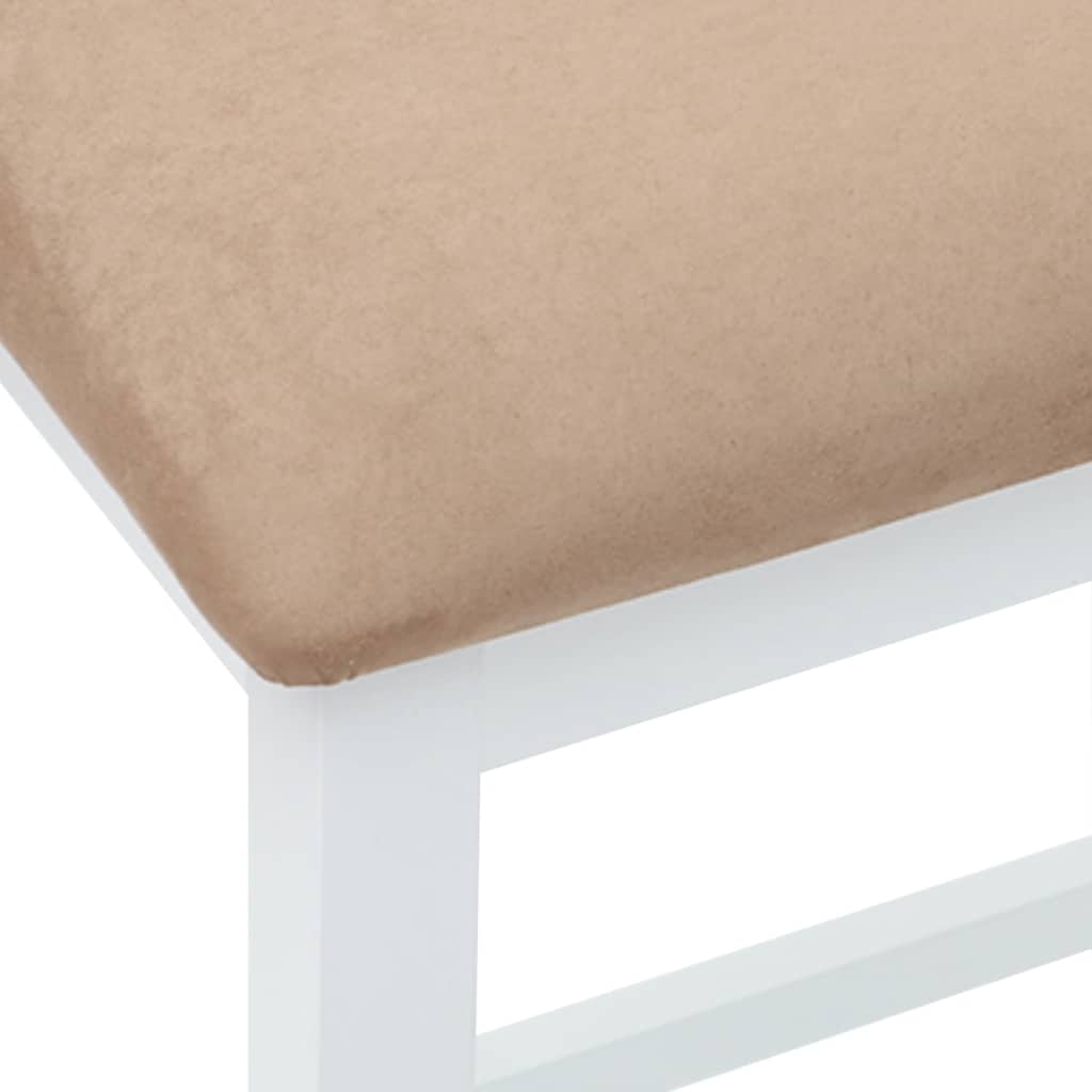 Barstühle mit Kissen 2 Stk. Weiß Massivholz Gummibaum