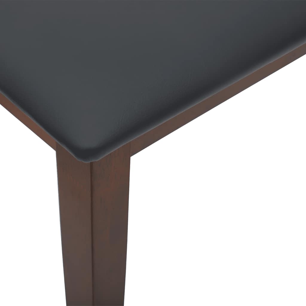 Bank 110 cm Braun Massivholz Gummibaum