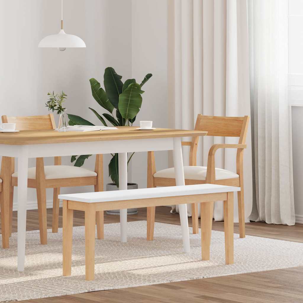 Bank 110 cm Massivholz Gummibaum