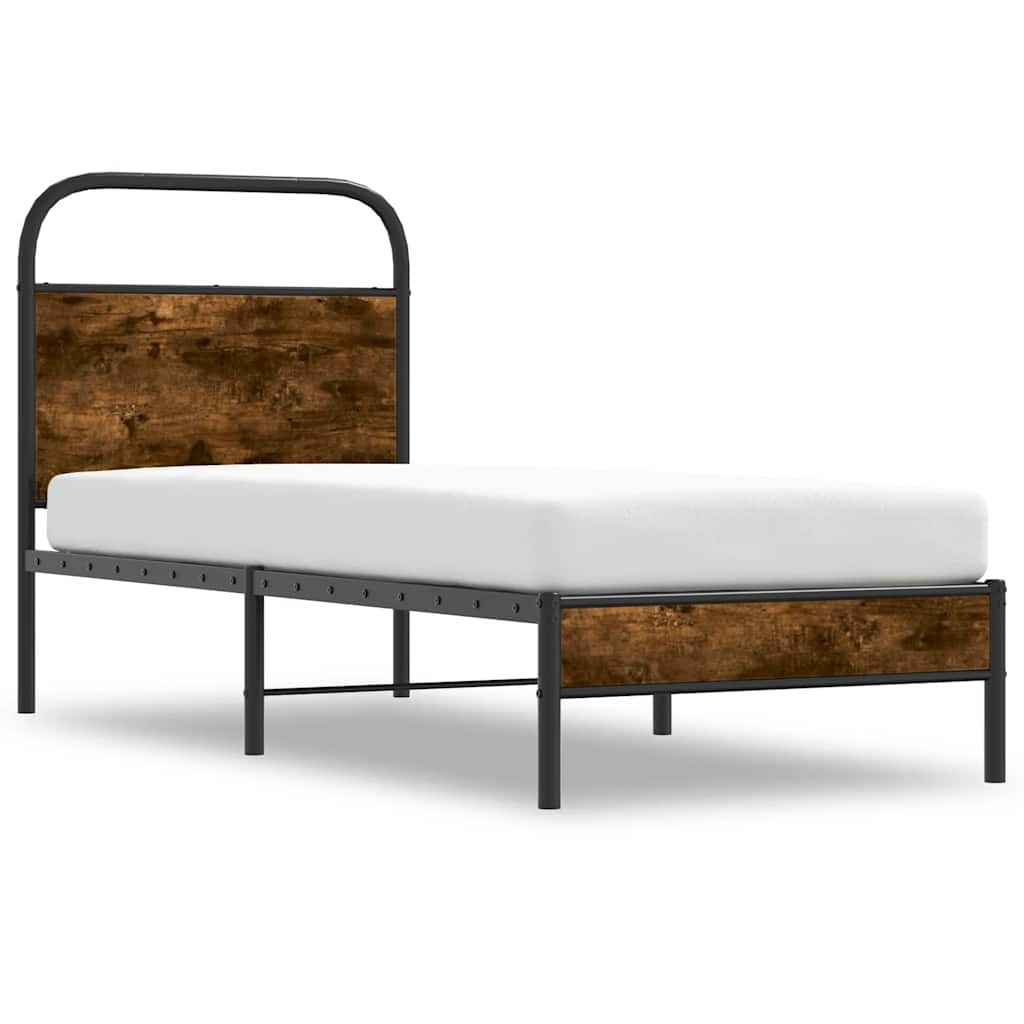 Bettgestell ohne Matratze 80x200 cm Räuchereiche Holzwerkstoff