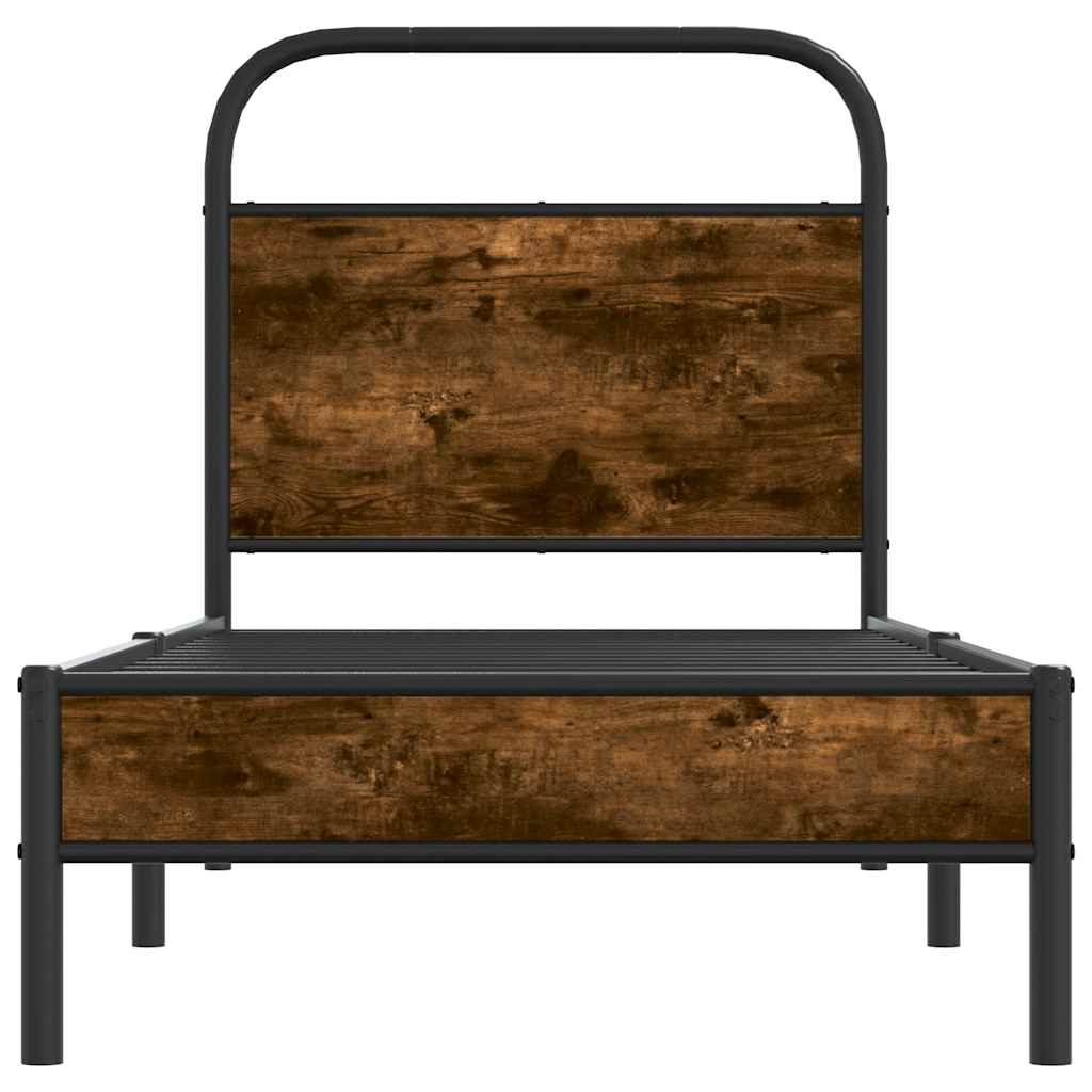 Bettgestell ohne Matratze 80x200 cm Räuchereiche Holzwerkstoff