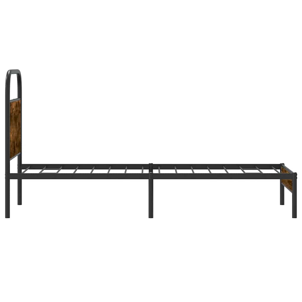 Bettgestell ohne Matratze 80x200 cm Räuchereiche Holzwerkstoff