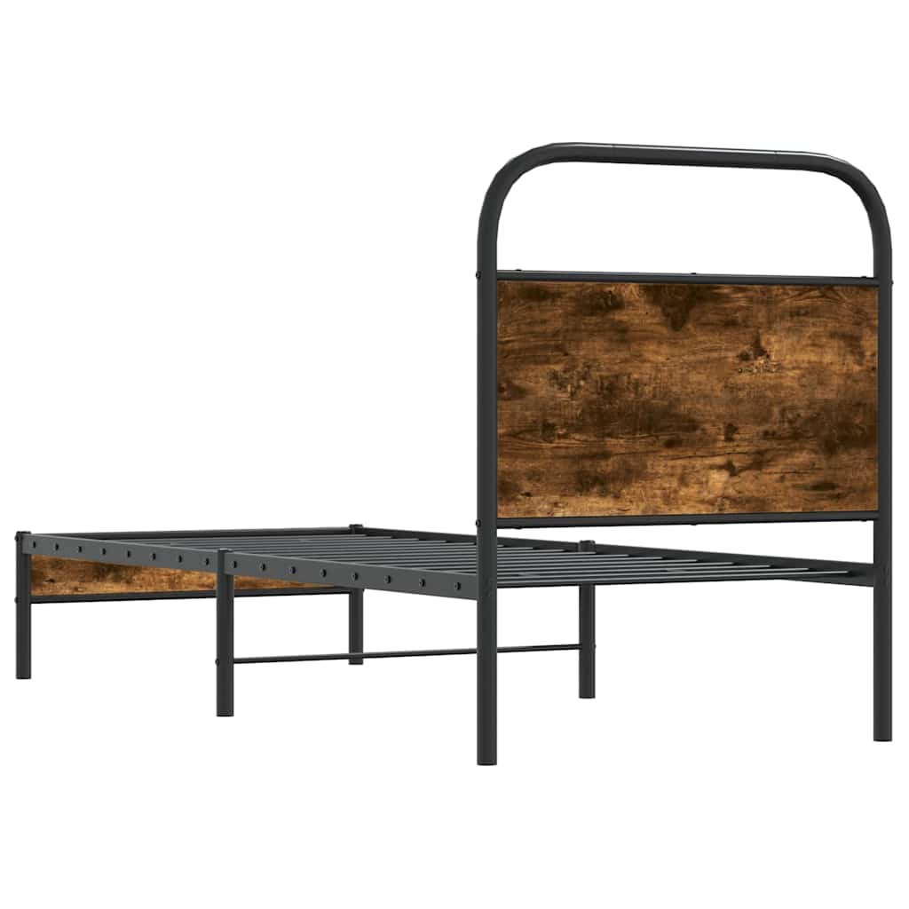 Bettgestell ohne Matratze 80x200 cm Räuchereiche Holzwerkstoff