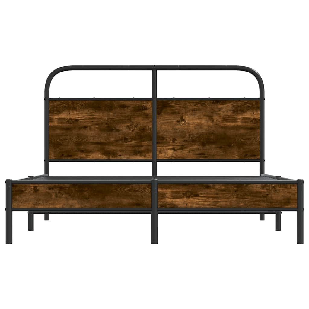Bettgestell ohne Matratze 135x190 cm Räuchereiche Holzwerkstoff