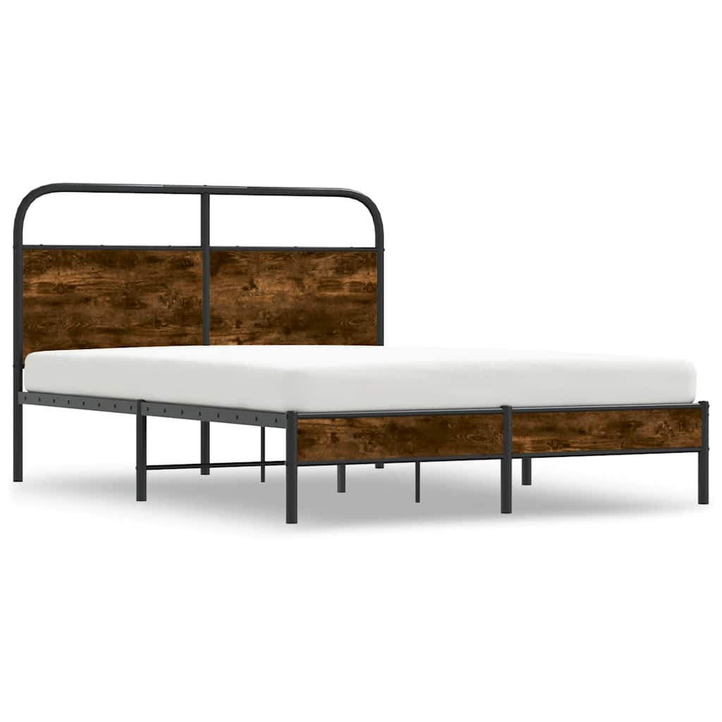 Bettgestell ohne Matratze 140x190 cm Räuchereiche Holzwerkstoff