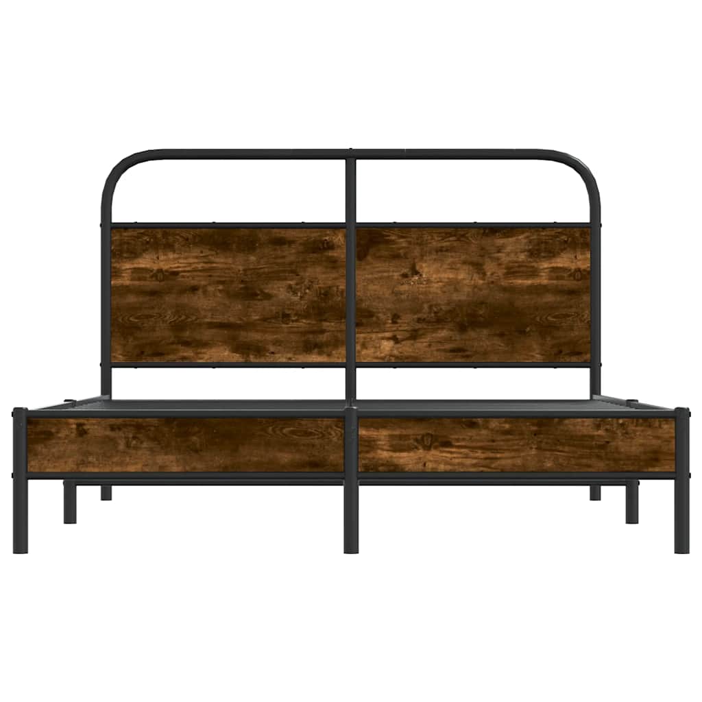Bettgestell ohne Matratze 140x190 cm Räuchereiche Holzwerkstoff