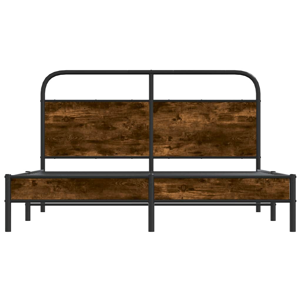 Bettgestell ohne Matratze 150x200 cm Räuchereiche Holzwerkstoff