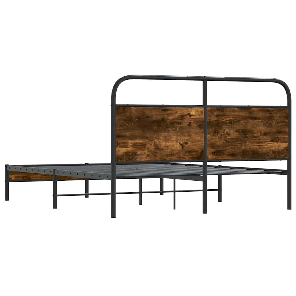 Bettgestell ohne Matratze 150x200 cm Räuchereiche Holzwerkstoff
