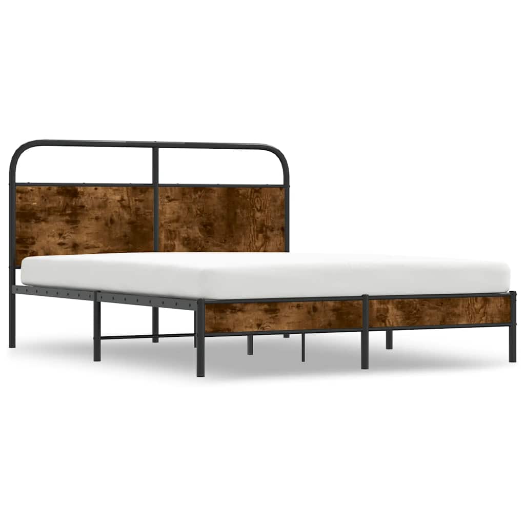 Bettgestell ohne Matratze 160x200 cm Räuchereiche Holzwerkstoff