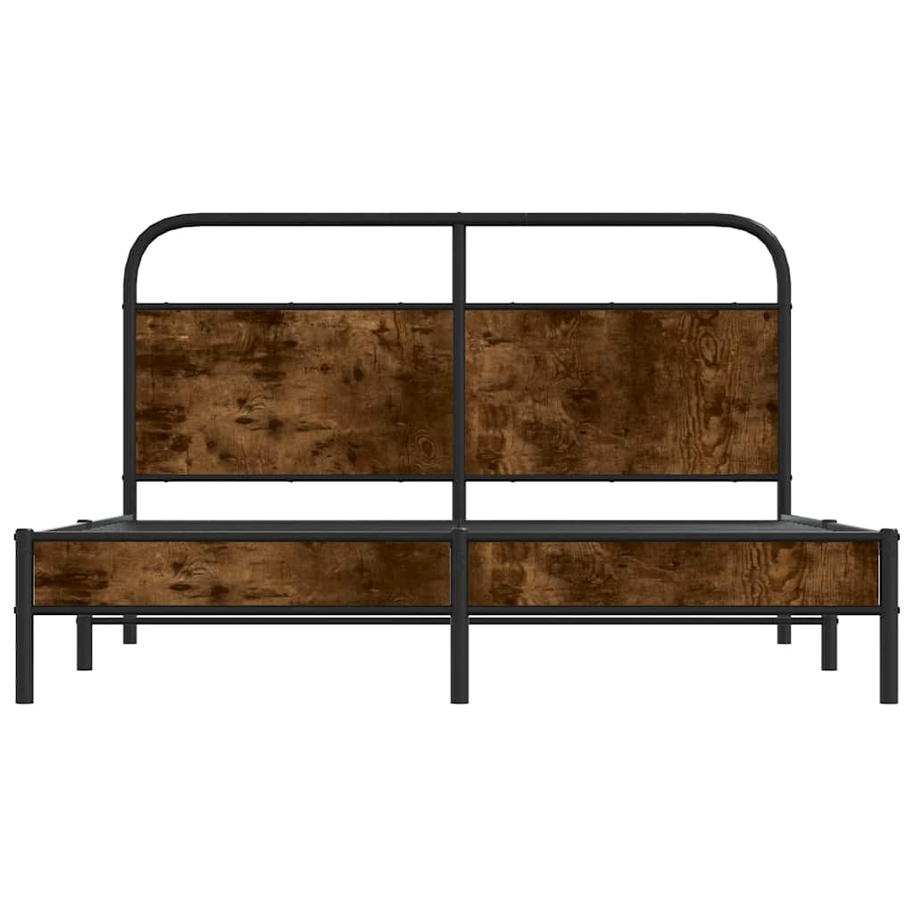 Bettgestell ohne Matratze 160x200 cm Räuchereiche Holzwerkstoff