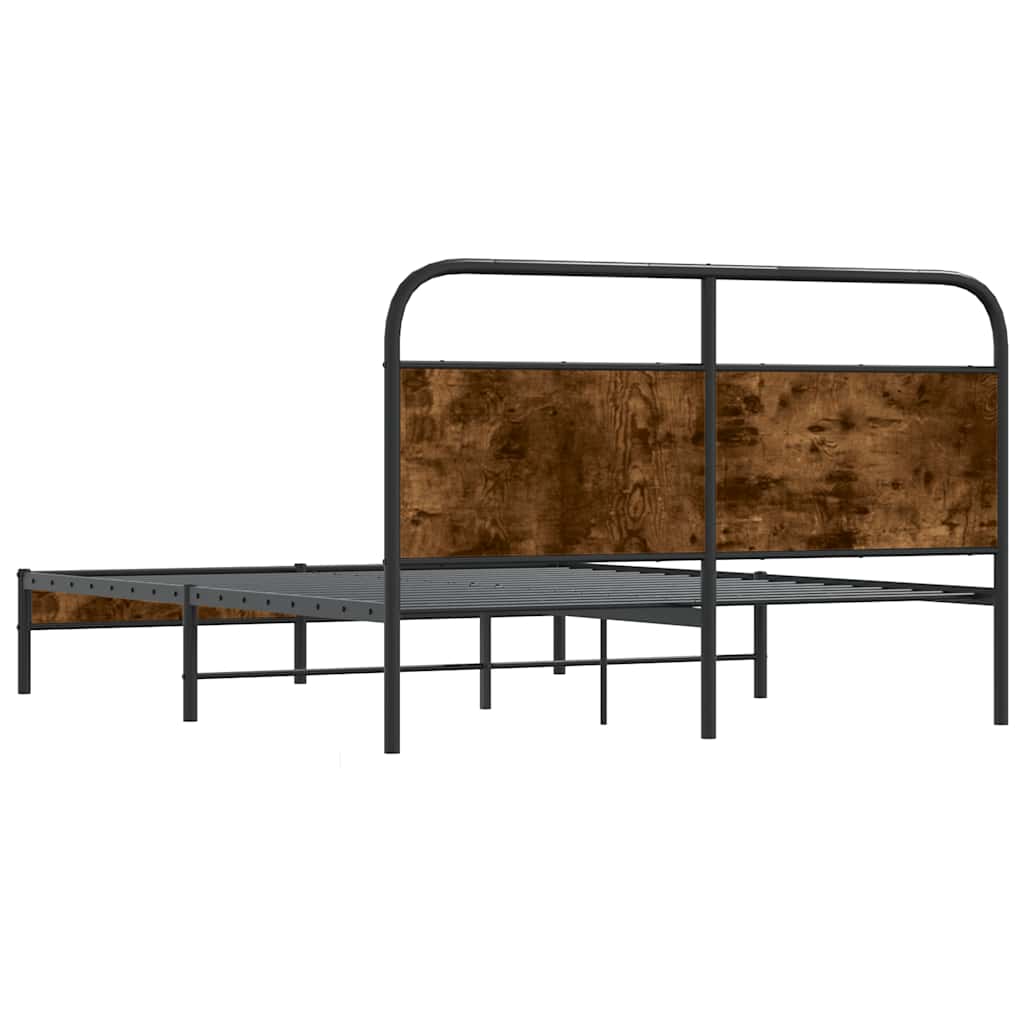 Bettgestell ohne Matratze 160x200 cm Räuchereiche Holzwerkstoff