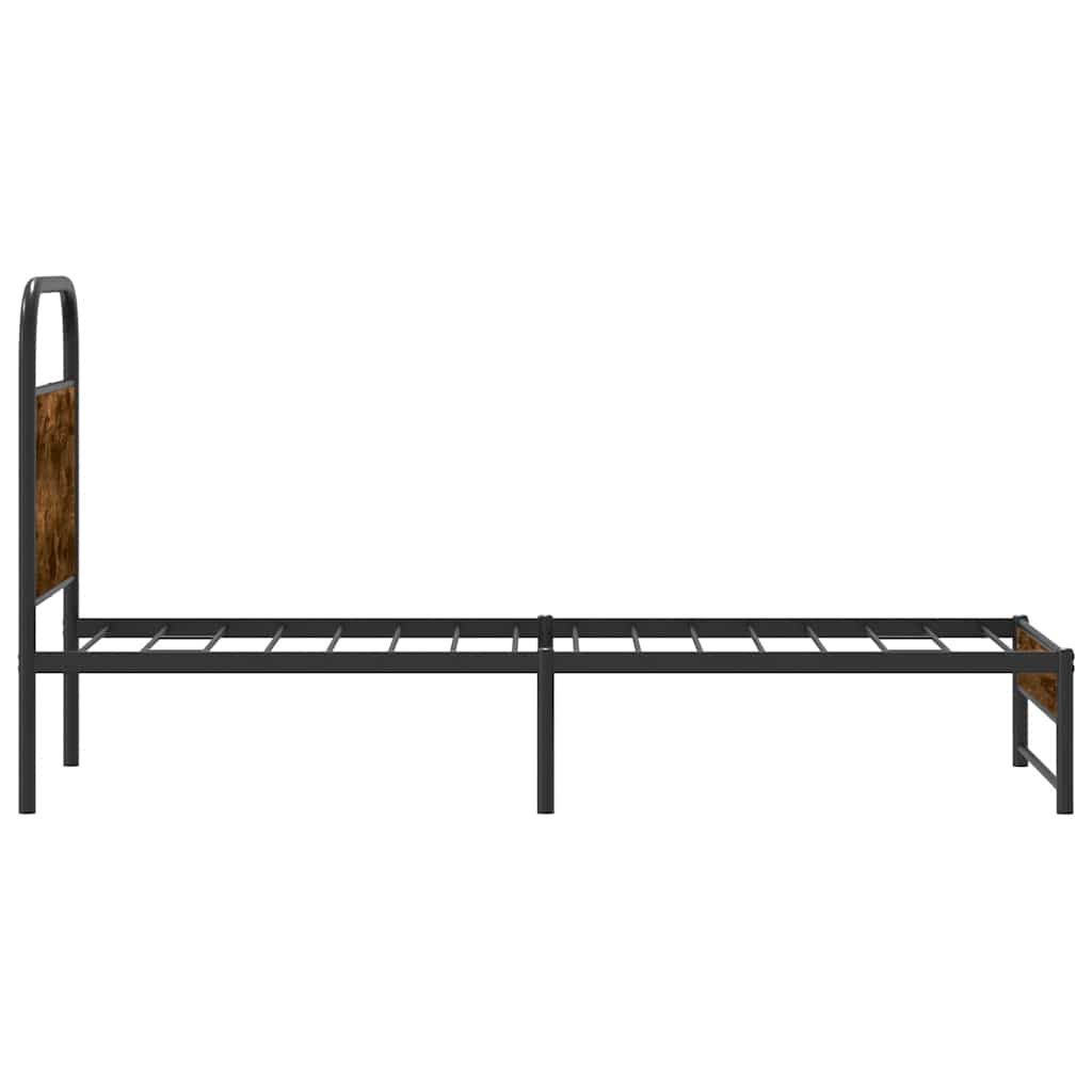 Bettgestell ohne Matratze 80x200 cm Räuchereiche Holzwerkstoff