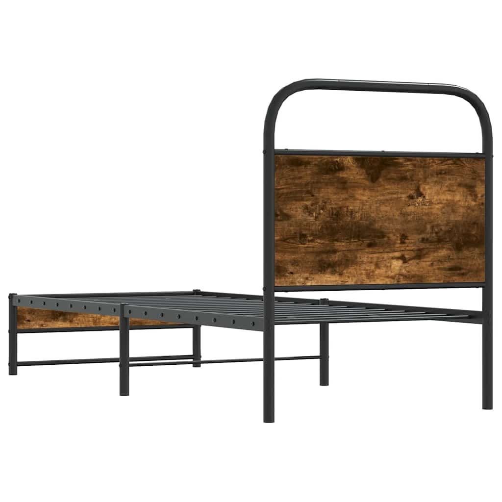Bettgestell ohne Matratze 80x200 cm Räuchereiche Holzwerkstoff