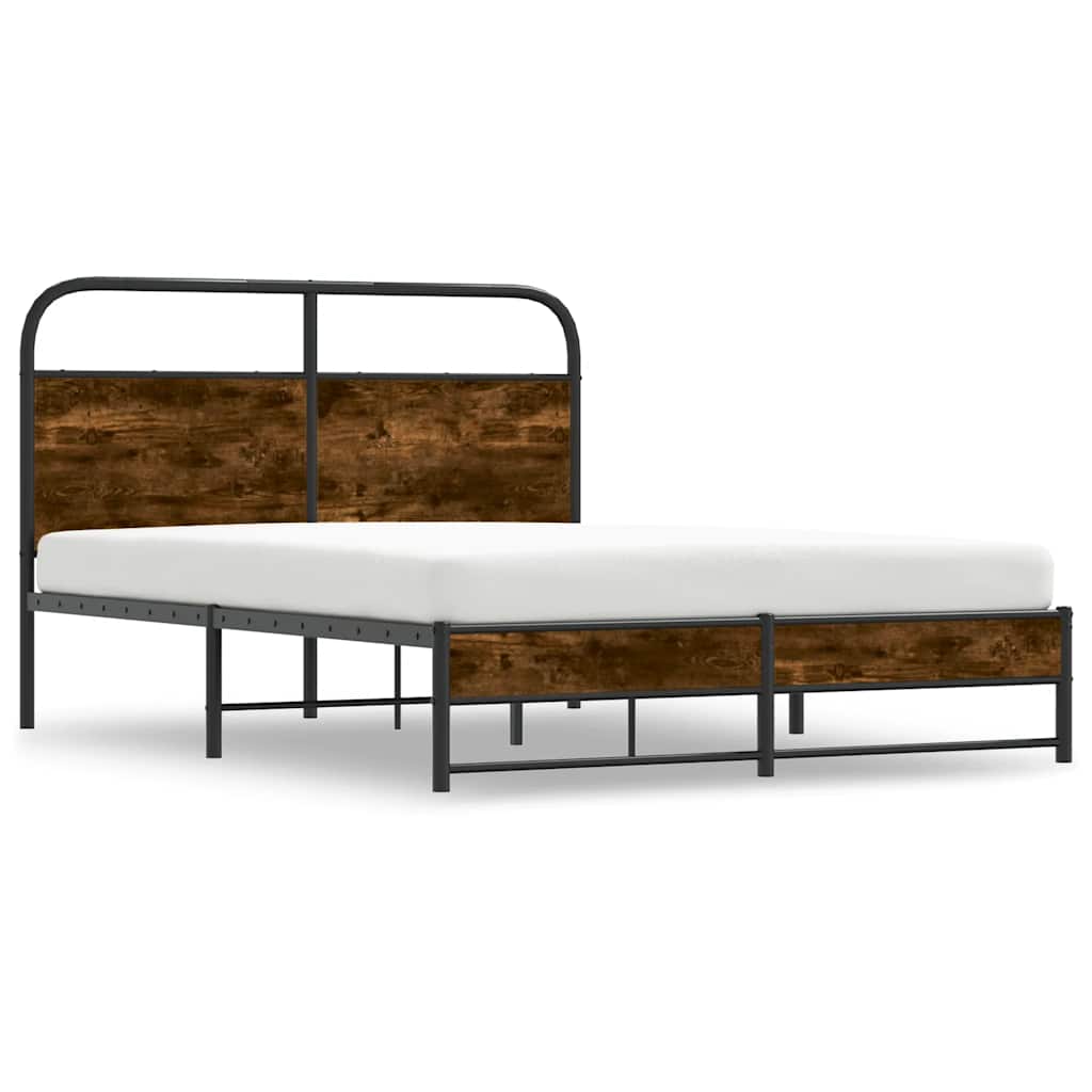 Bettgestell ohne Matratze 120x200 cm Räuchereiche Holzwerkstoff