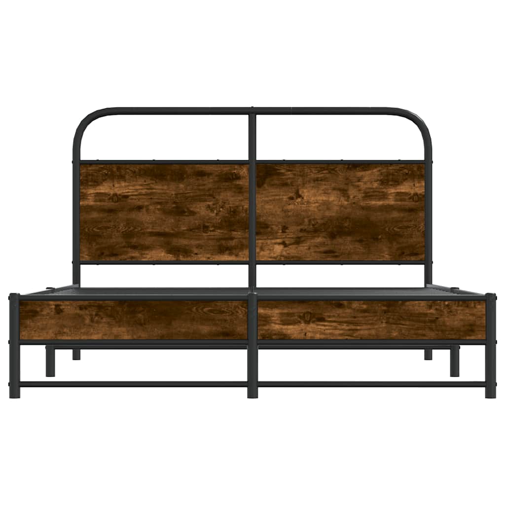 Bettgestell ohne Matratze 135x190 cm Räuchereiche Holzwerkstoff
