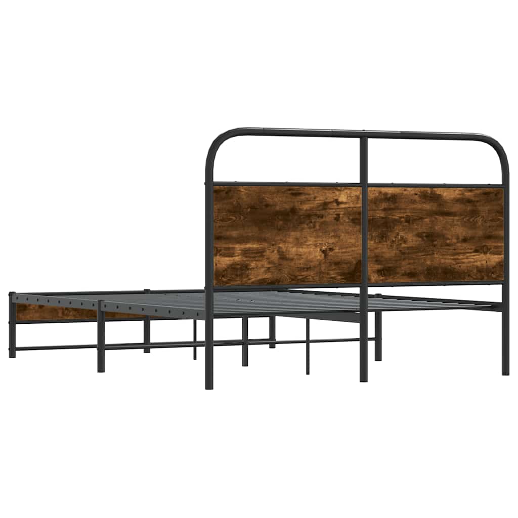 Bettgestell ohne Matratze 135x190 cm Räuchereiche Holzwerkstoff
