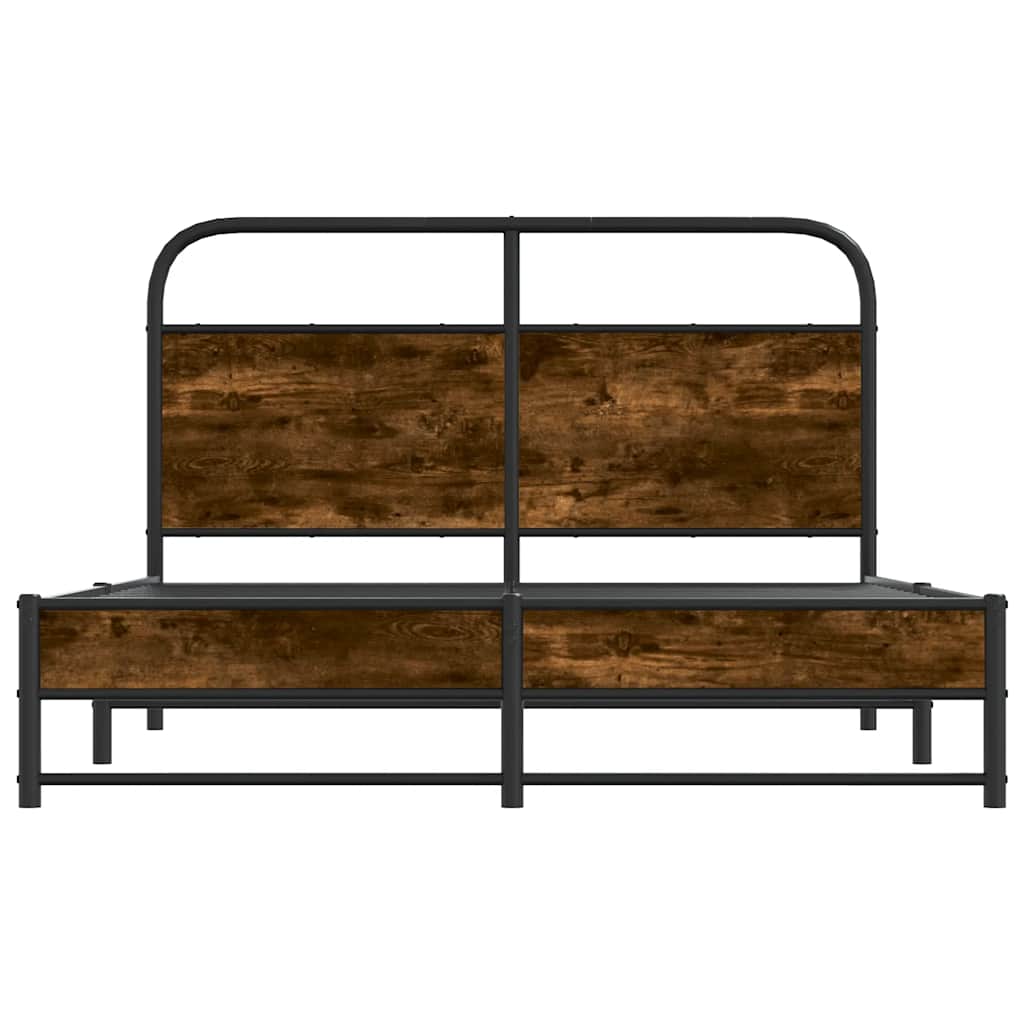 Bettgestell ohne Matratze 140x190 cm Räuchereiche Holzwerkstoff
