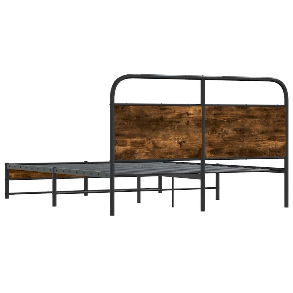 Bettgestell ohne Matratze 150x200 cm Räuchereiche Holzwerkstoff