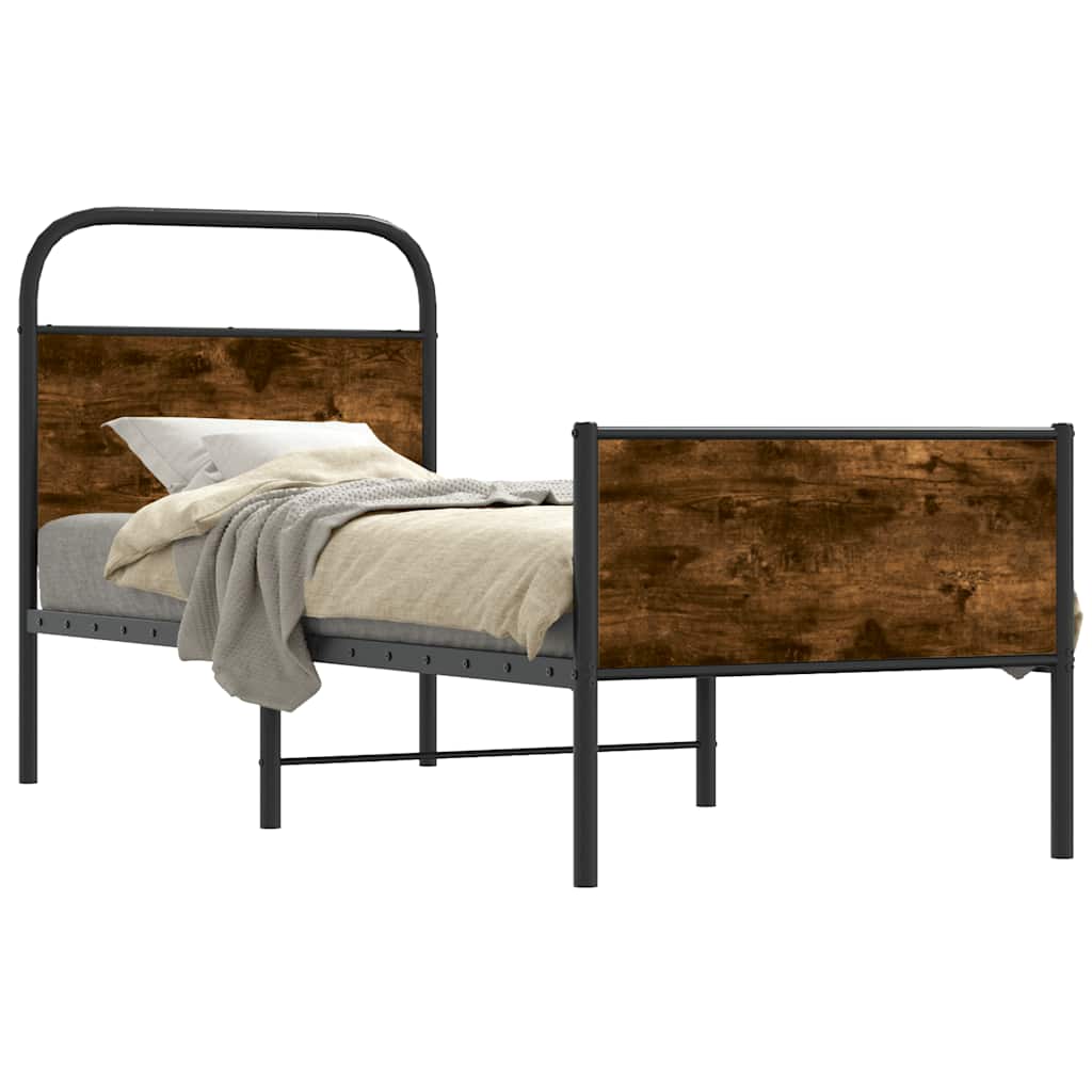 Bettgestell ohne Matratze 75x190 cm Sonoma-Eiche Holzwerkstoff