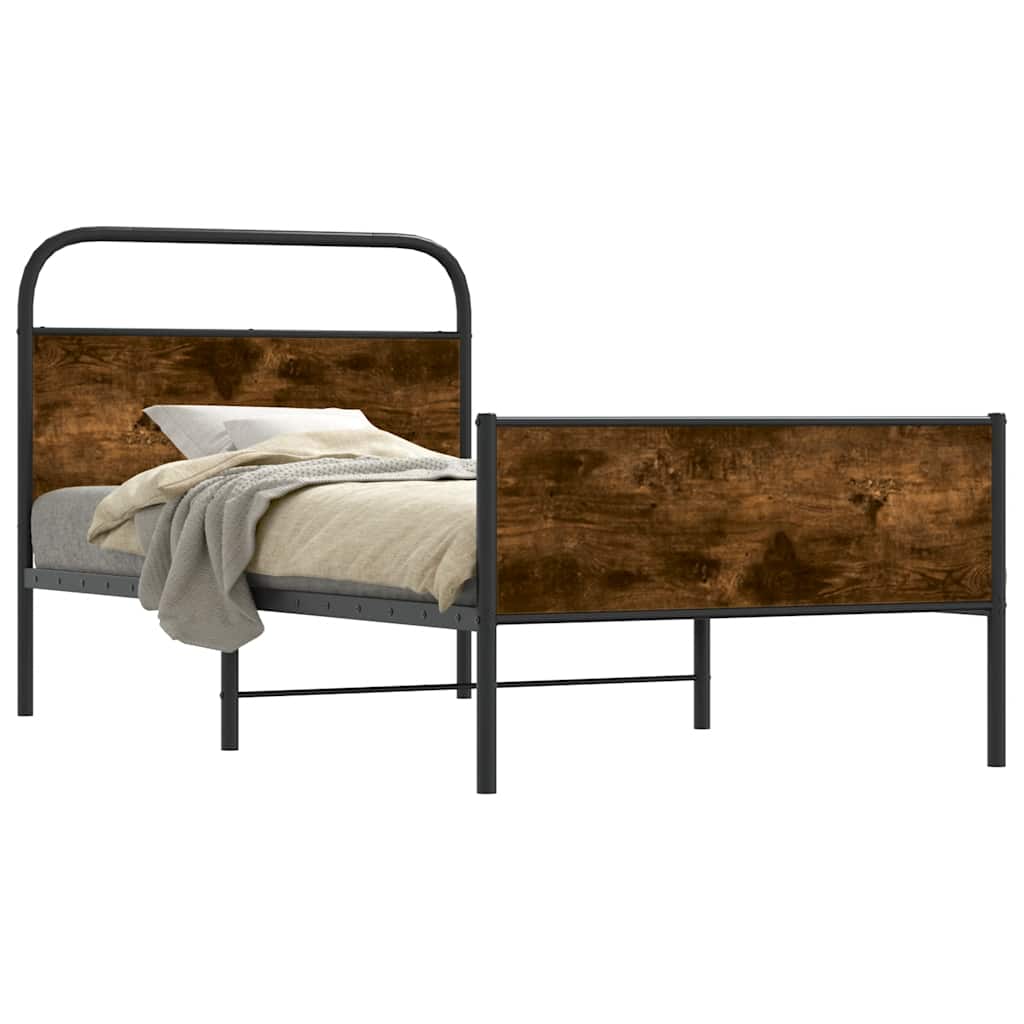 Bettgestell ohne Matratze 100x190 cm Sonoma-Eiche Holzwerkstoff