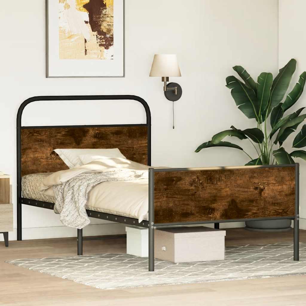 Bettgestell ohne Matratze 100x190 cm Sonoma-Eiche Holzwerkstoff