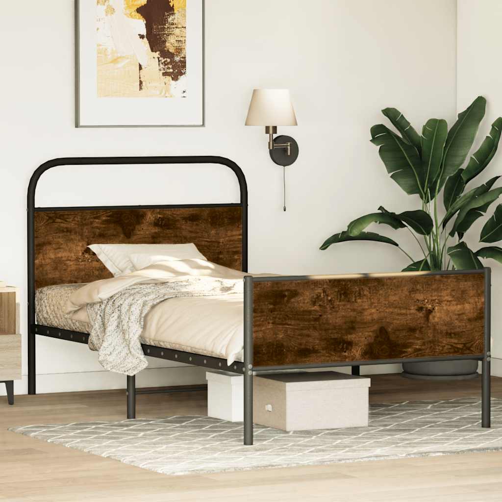 Bettgestell ohne Matratze 100x200 cm Sonoma-Eiche Holzwerkstoff