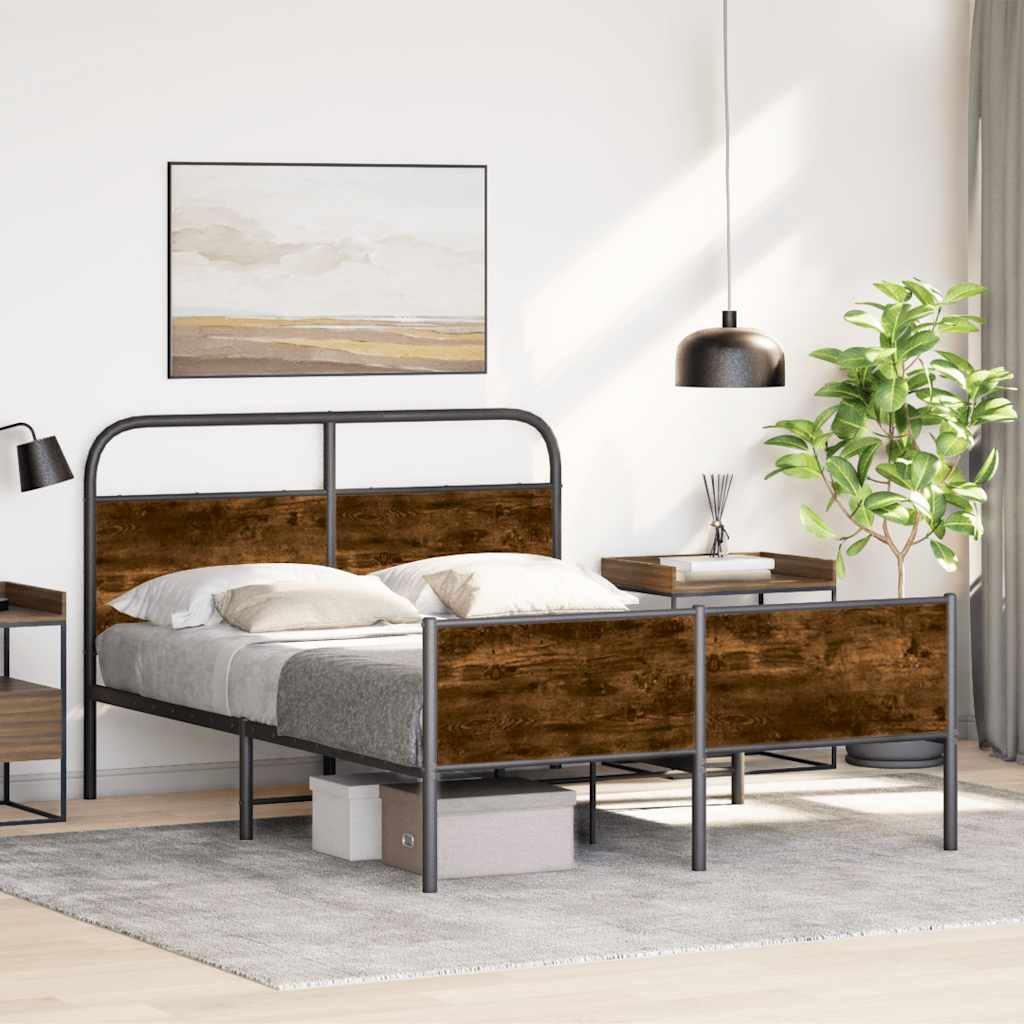 Bettgestell ohne Matratze 140x190 cm Sonoma-Eiche Holzwerkstoff