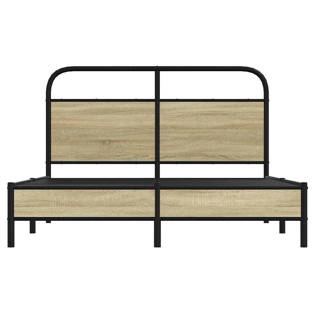 Bettgestell ohne Matratze 135x190 cm Sonoma-Eiche Holzwerkstoff