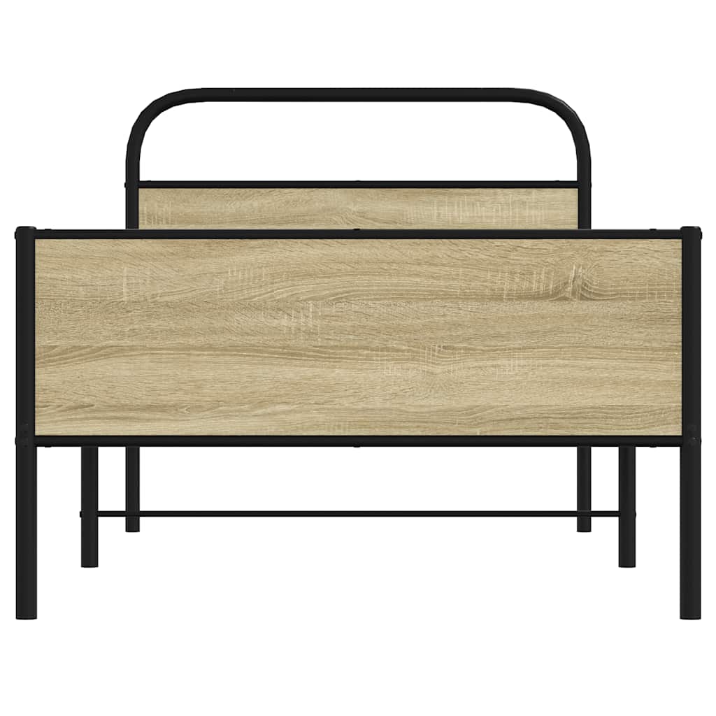 Bettgestell ohne Matratze 100x200 cm Sonoma-Eiche Holzwerkstoff