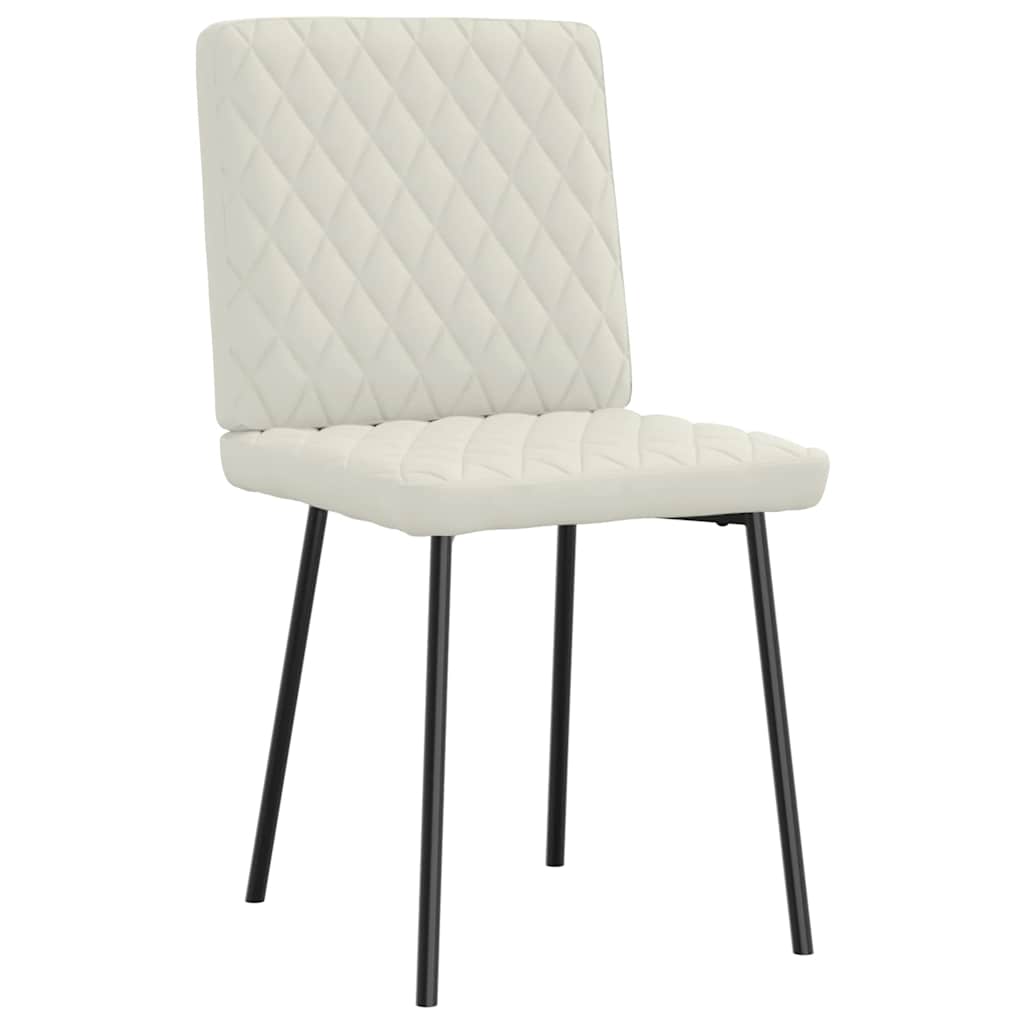 Esszimmerstühle 4 Stk. Creme Samt
