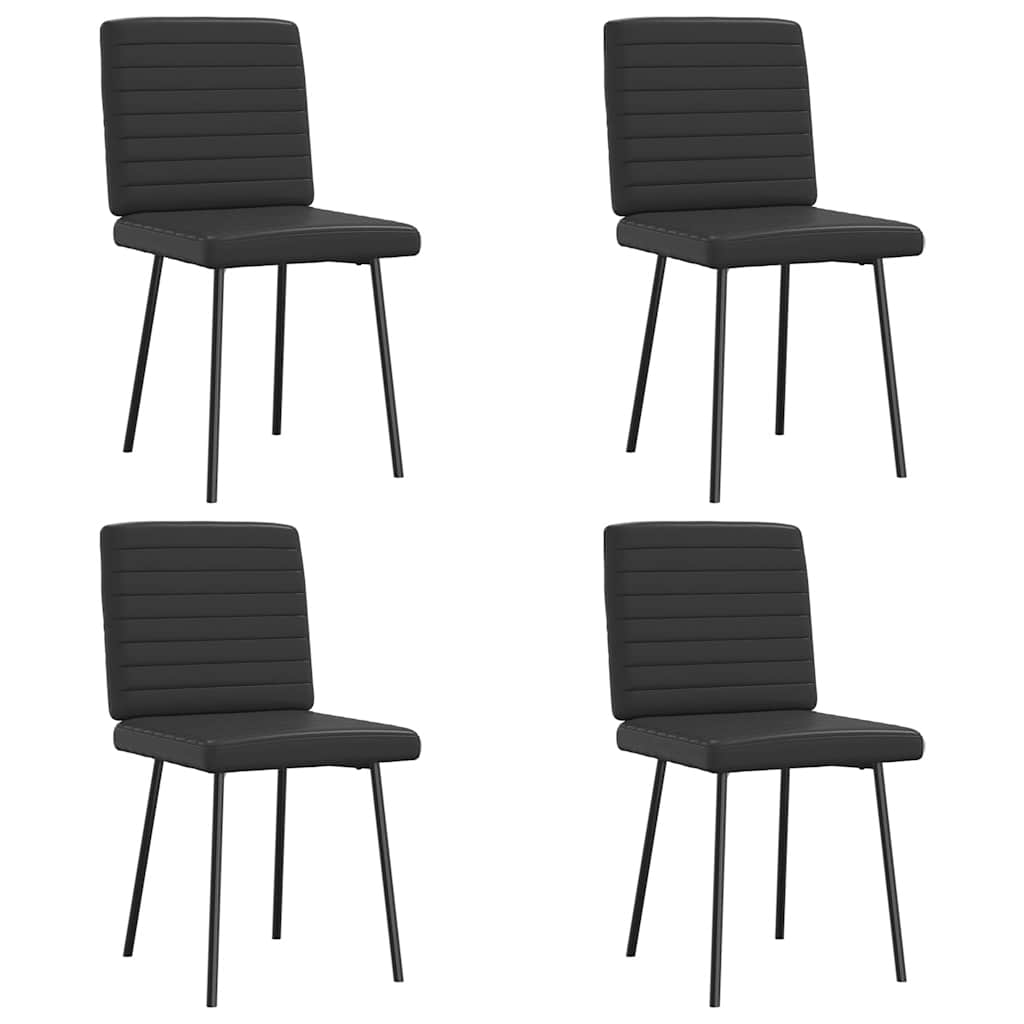 Esszimmerstühle 4 Stk. Schwarz Kunstleder