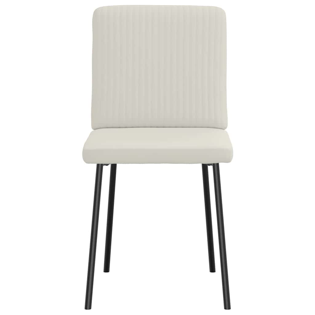 Esszimmerstühle 4 Stk. Creme Samt