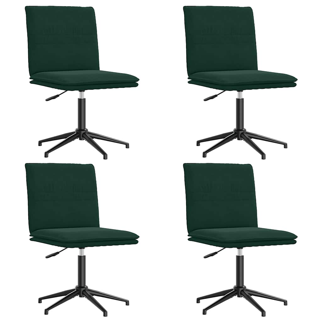 Esszimmerstühle 4 Stk. Dunkelgrün Samt