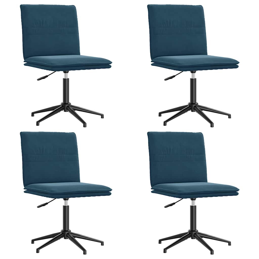 Esszimmerstühle 4 Stk. Blau Samt