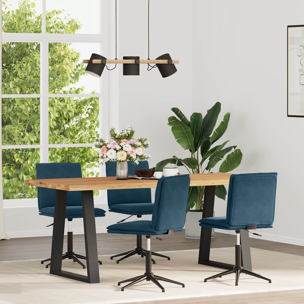 Esszimmerstühle 4 Stk. Blau Samt