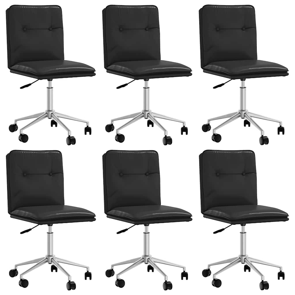 Esszimmerstühle 6 Stk. Schwarz Kunstleder
