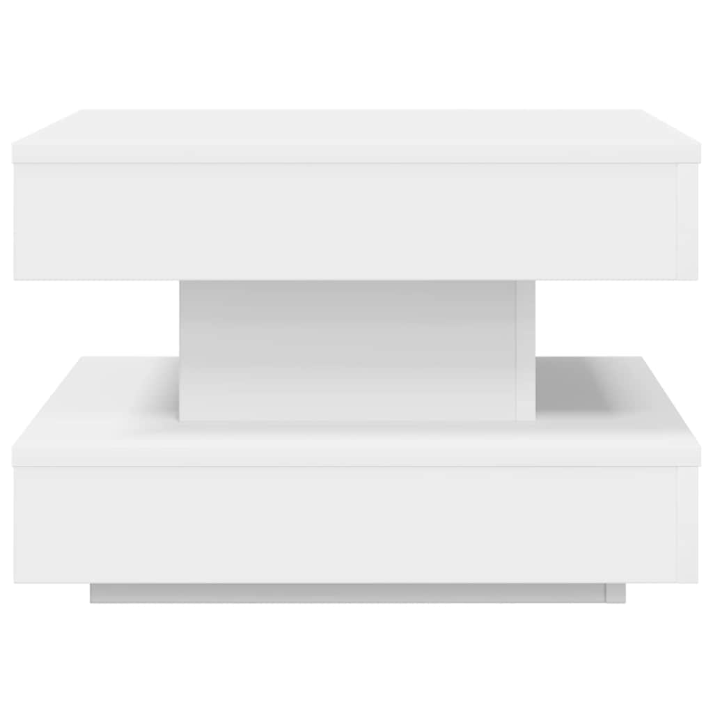 Couchtisch 360-Grad Drehbar Weiß 50x50x34,5 cm