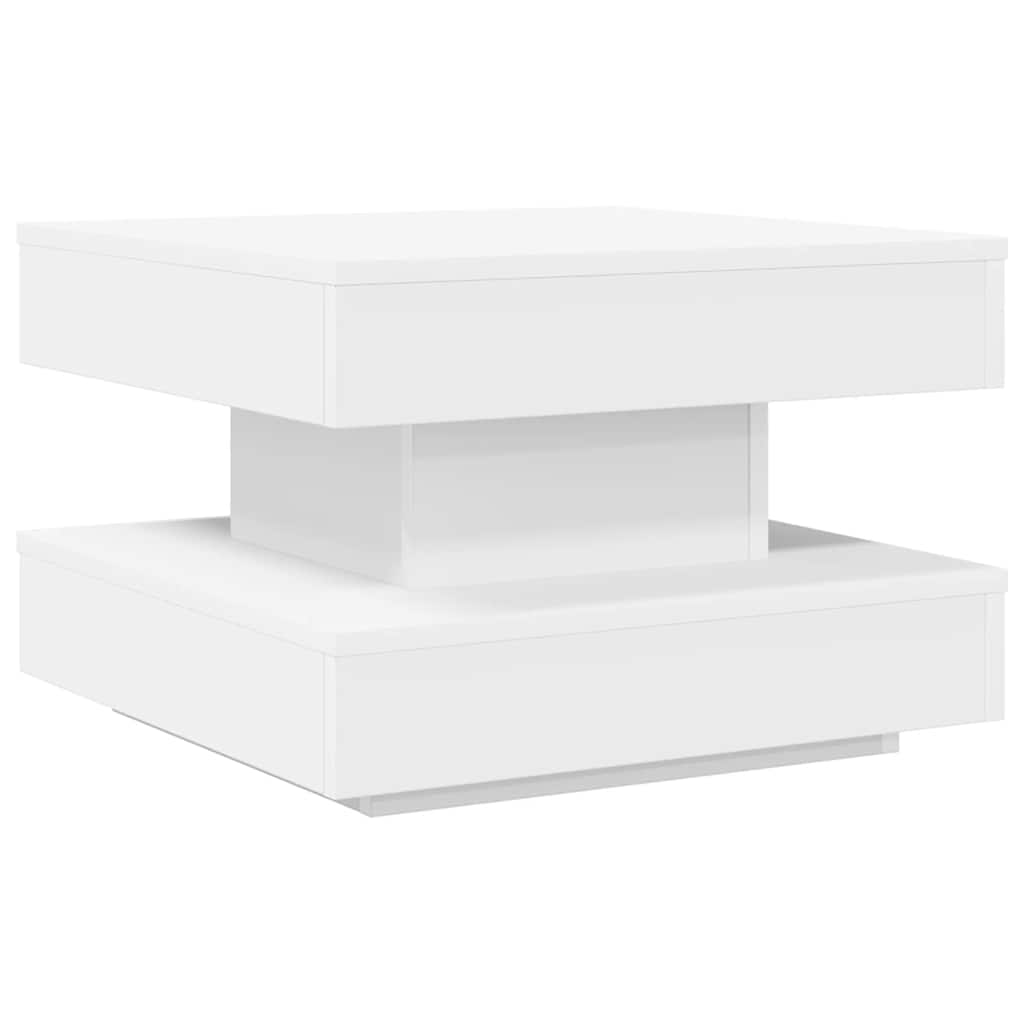 Couchtisch 360-Grad Drehbar Weiß 50x50x34,5 cm