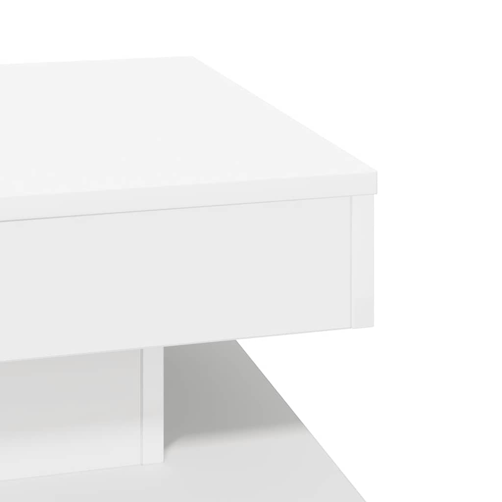 Couchtisch 360-Grad Drehbar Weiß 50x50x34,5 cm