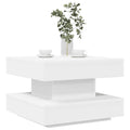 Couchtisch 360-Grad Drehbar Weiß 50x50x34,5 cm